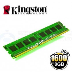 金士頓 8GB DDR3 1600 桌上型記憶體(KVR16N11/8)