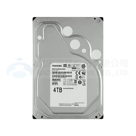 AV 4TB Toshiba 3.5吋 SATA 影音監控硬碟(MD04ABA400V)